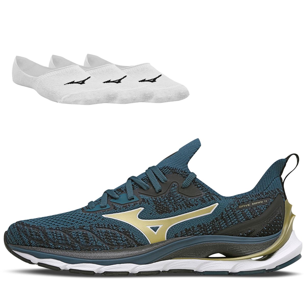 Kit Tênis Wave Mirai 4 + Kit de Meia 3X1 Cronos Mizuno Menor preço em Kit Tênis Wave Mirai 4 + Kit de Meia 3X1 Cronos Mizuno