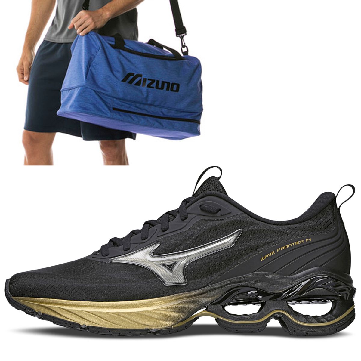 Kit Tênis Masculino Wave Frontier 14 + Mala Unissex Mizuno Master Menor preço em Kit Tênis Masculino Wave Frontier 14 + Mala Unissex Mizuno Master