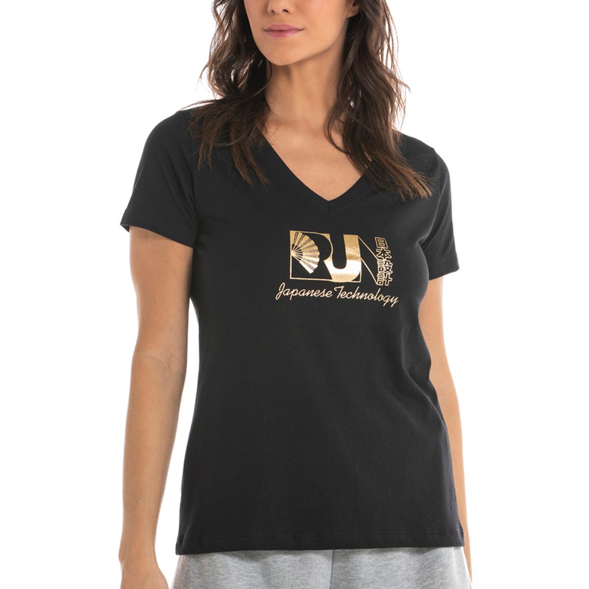 Camiseta Casual Feminina Mizuno Fashion M Preto