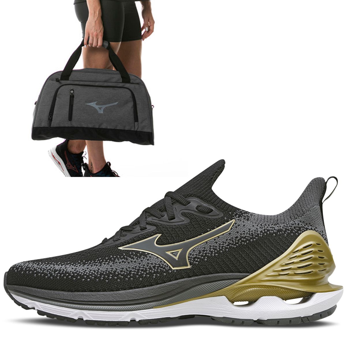 Kit Tênis de Corrida Masculino Mizuno Wave Laser + Mala de Treino GYM Mizuno Menor preço em Kit Tênis de Corrida Masculino Mizuno Wave Laser + Mala de Treino GYM Mizuno