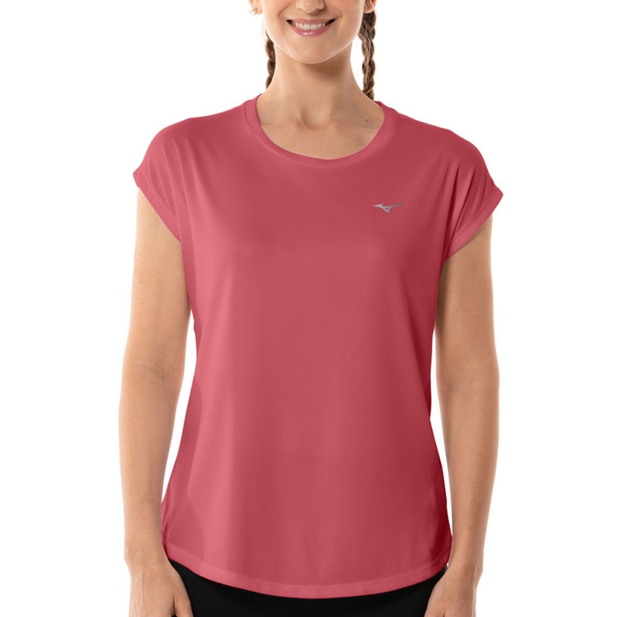 Camiseta de Treino Feminina Mizuno Sportwear G Rosa