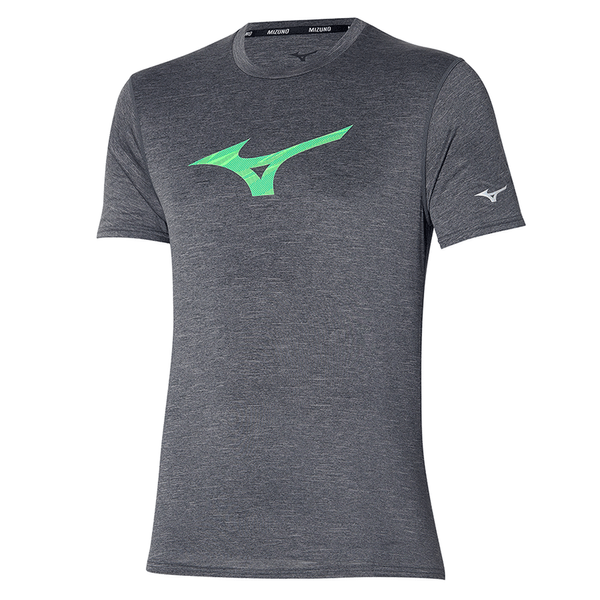Camiseta de Treino Masculina Mizuno Core Run Bird G Cinza