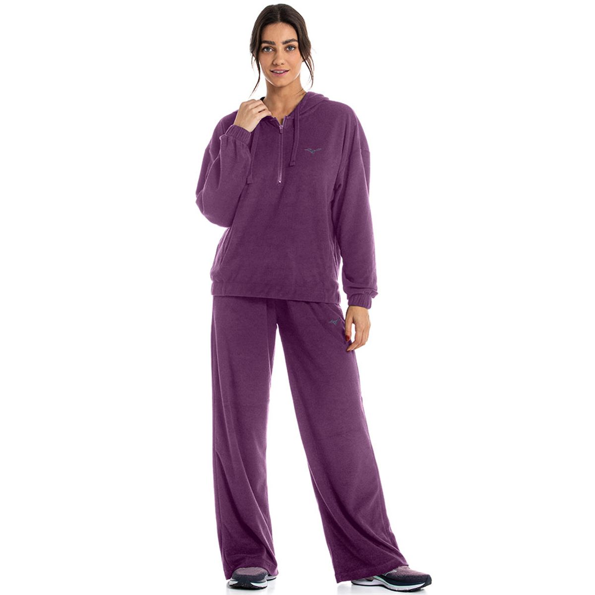 Conjunto de Agasalho Mizuno Soul Fit Feminino G Roxo