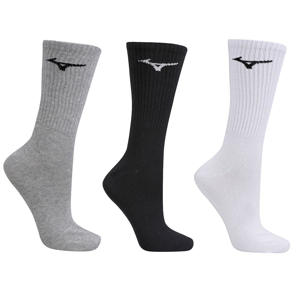Meia Cano Alto Unissex Mizuno Basic - Pacote com 3 pares 35-38 Cinza