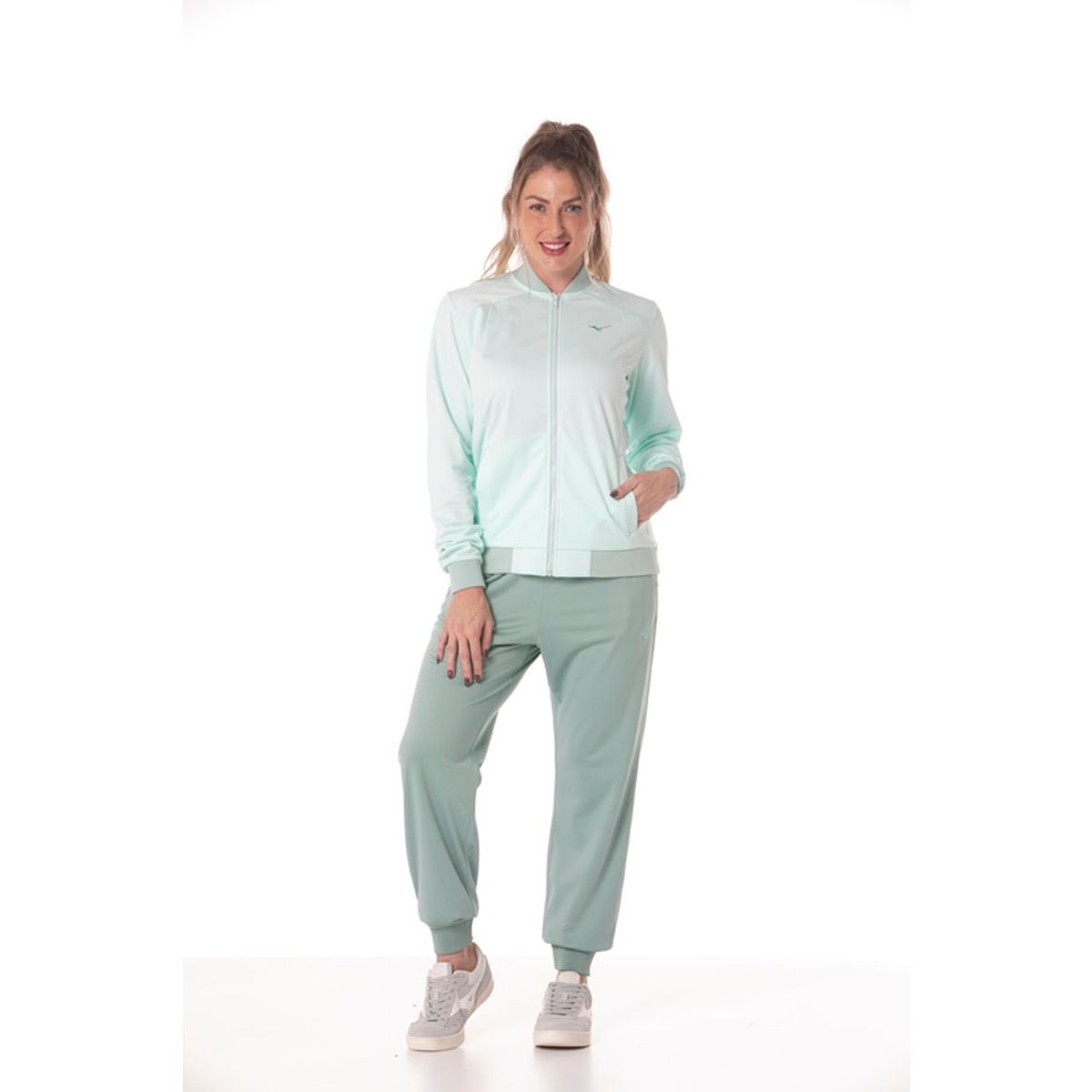Conjunto de Agasalho de Treino Feminino Mizuno Root 3 GG Azul