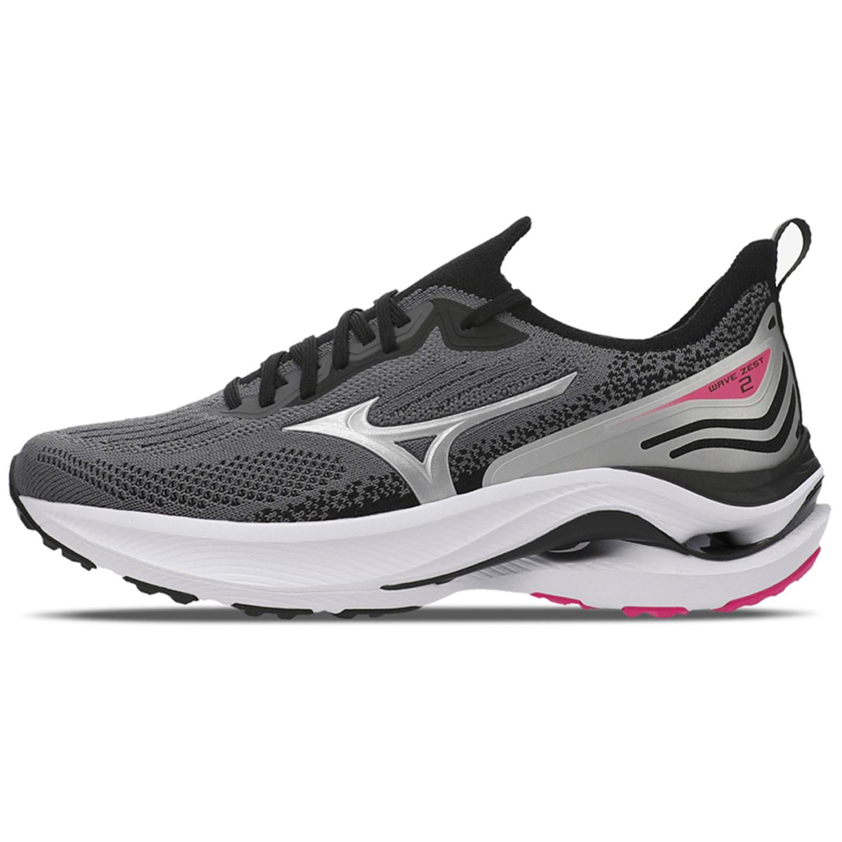 Tênis de Corrida Feminino Mizuno Wave Zest 2 40 Cinza