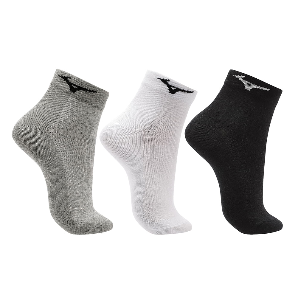 Kit Meia Cano Curto Mizuno Basic tam. 33-38 - Pacote com 3 pares