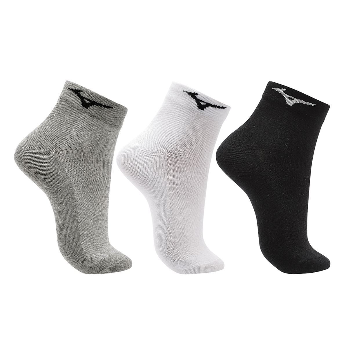 Meia Cano Curto Mizuno Basic Tam. 33-38 Pacote Com 3 Pares 33-38 Cinza