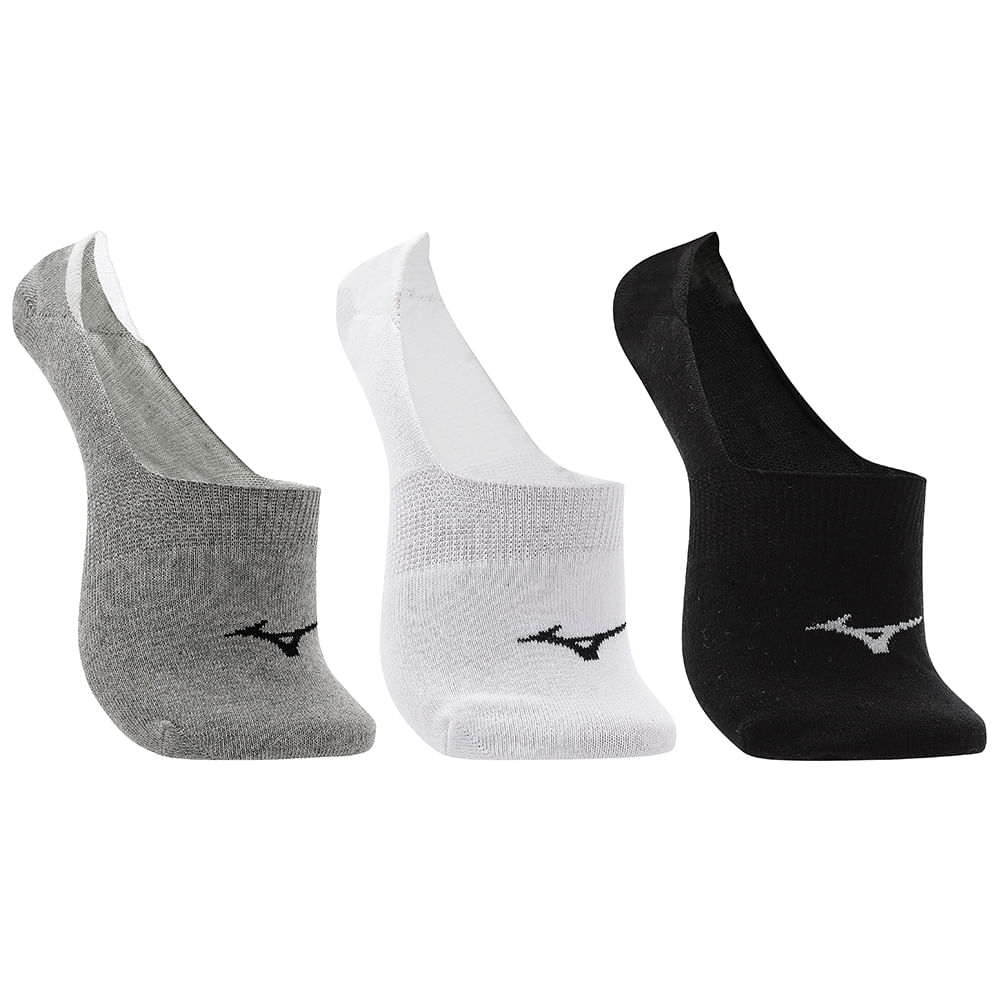 Kit Meia Cano Invisível Mizuno Basic tam. 39-44 - Pacote com 3 pares