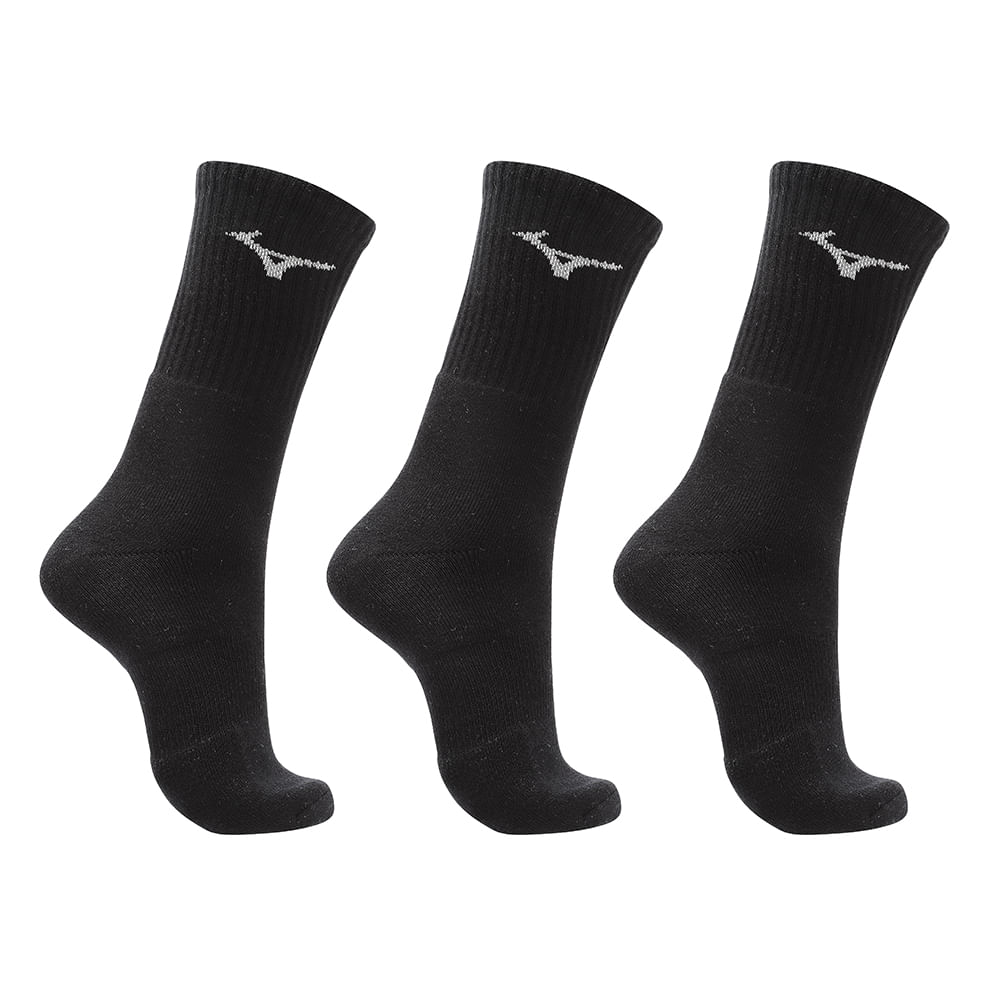 Kit Meia Cano Alto Mizuno Prime tam. 33-38 - Pacote com 3 pares