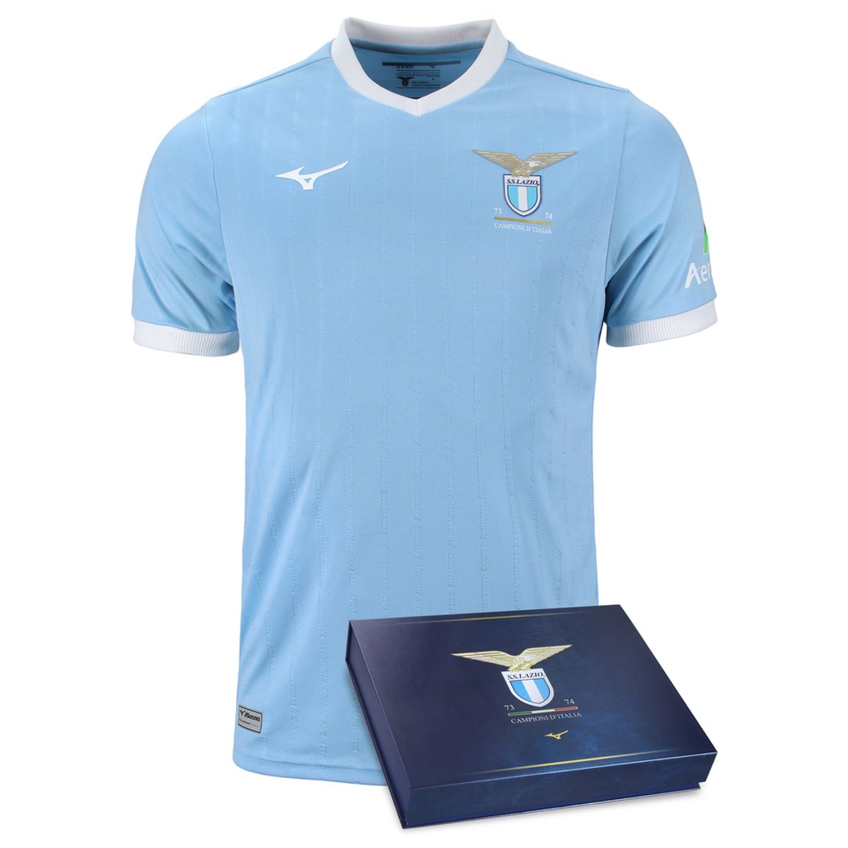 Camisa de Futebol Mizuno Edição Especial Lazio Jersey Masculina P Azul
