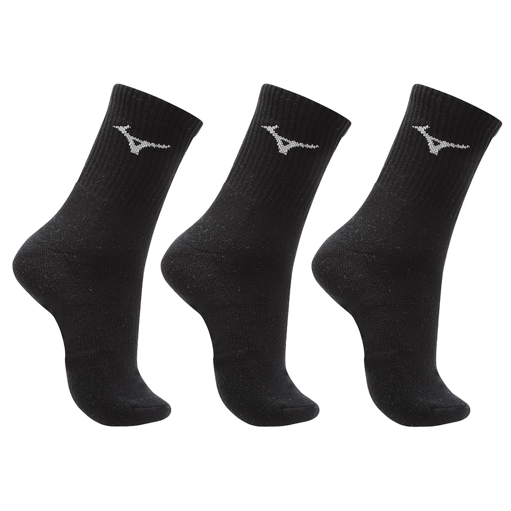Kit Meia Cano Médio Mizuno Prime tam. 39-44 - Pacote com 3 pares