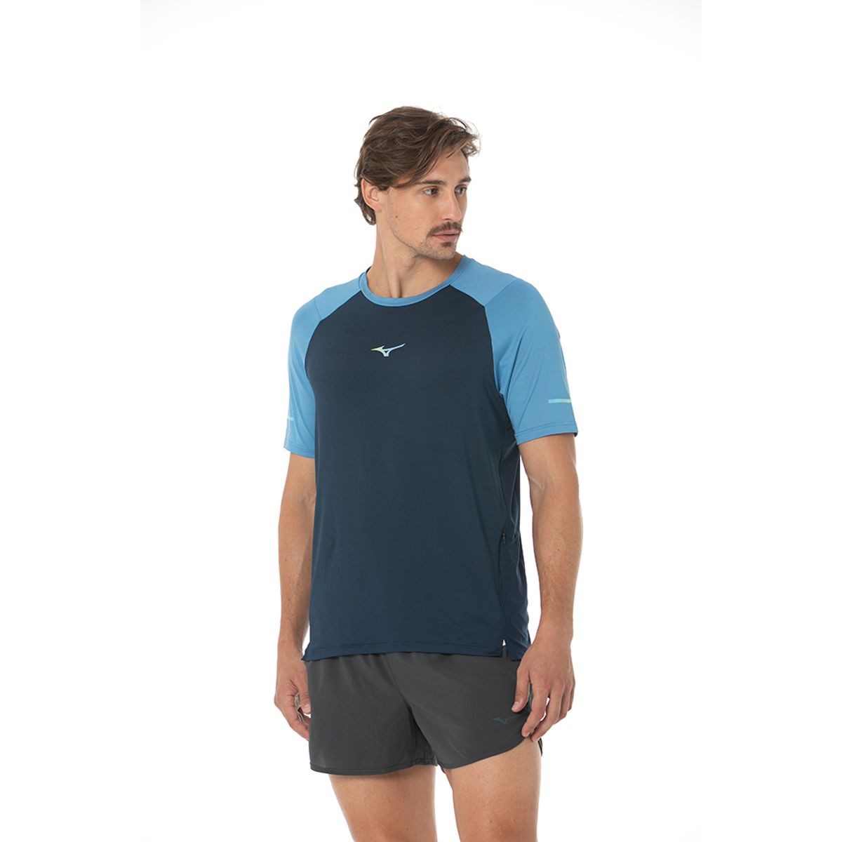 Camiseta de Corrida Masculino Mizuno High 2 P Azul