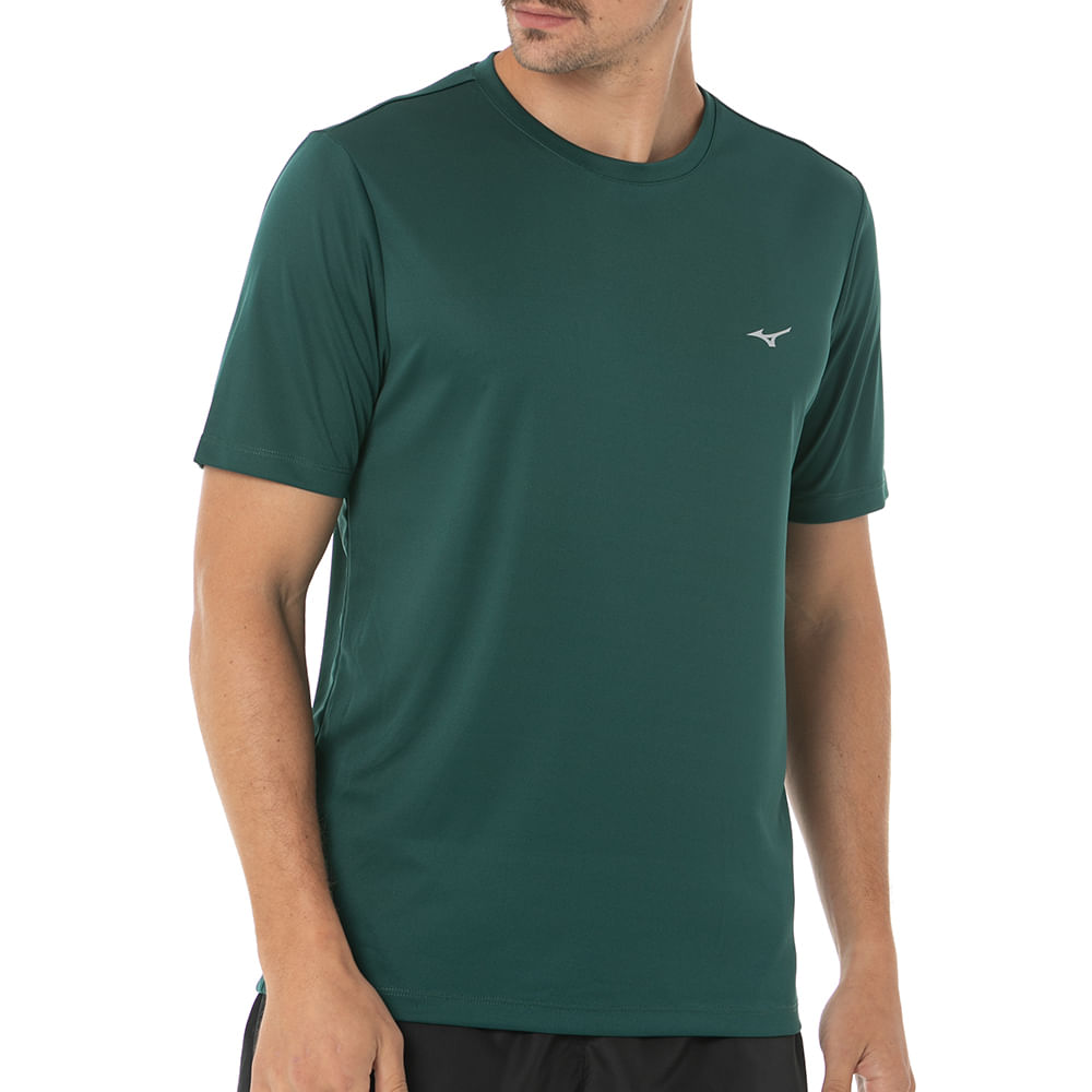 Camiseta de Corrida Masculina Mizuno Run Spark 2 - GG Verde
