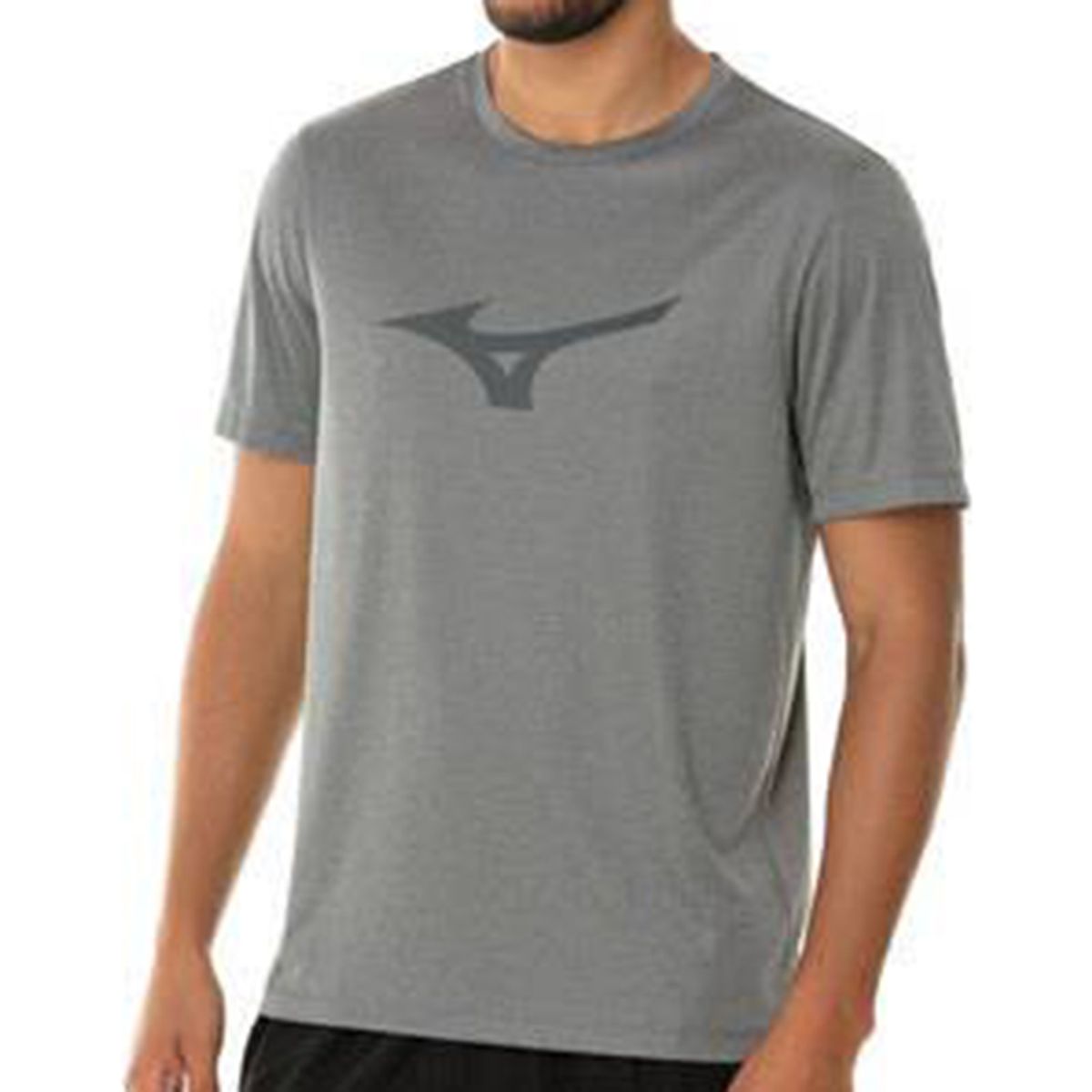 Camiseta de Corrida Mizuno Run Spark Mescla Masculina GG Cinza