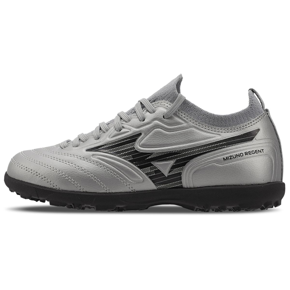 Chuteira Society Mizuno Regent AS Junior 34 Prata