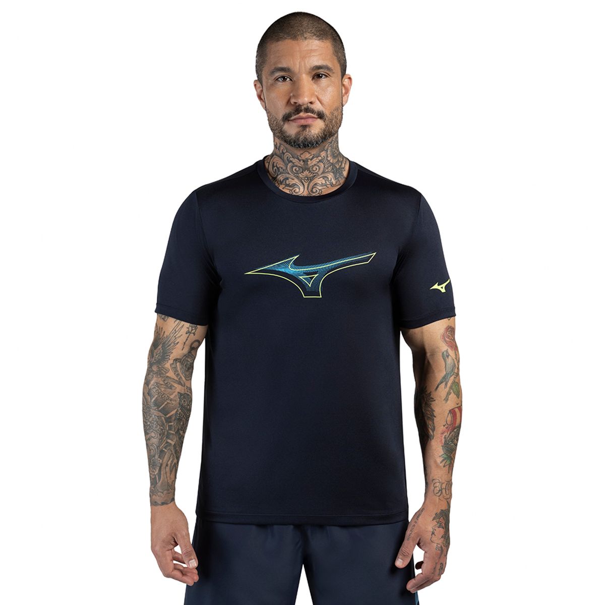 Camiseta Casual Masculina Mizuno Stamp P Azul