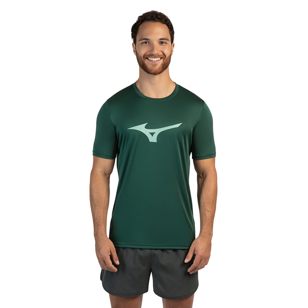 Camiseta de Corrida Masculina Mizuno Run Spark P Verde