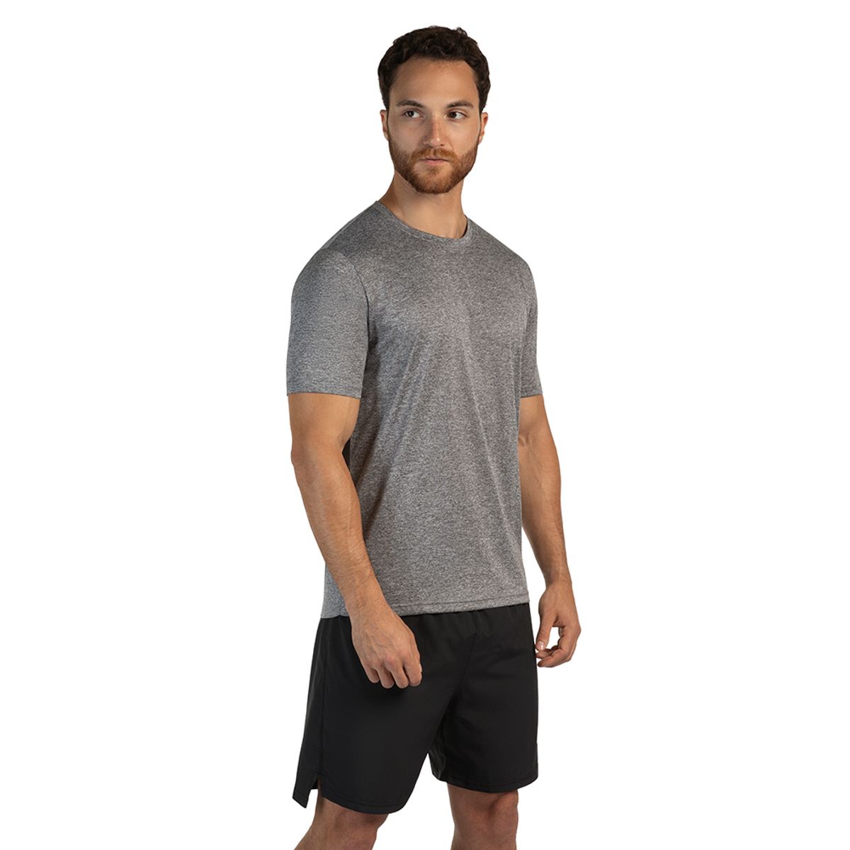 Camiseta de Corrida Masculina Mizuno Run Spark 2 Mescla P Cinza