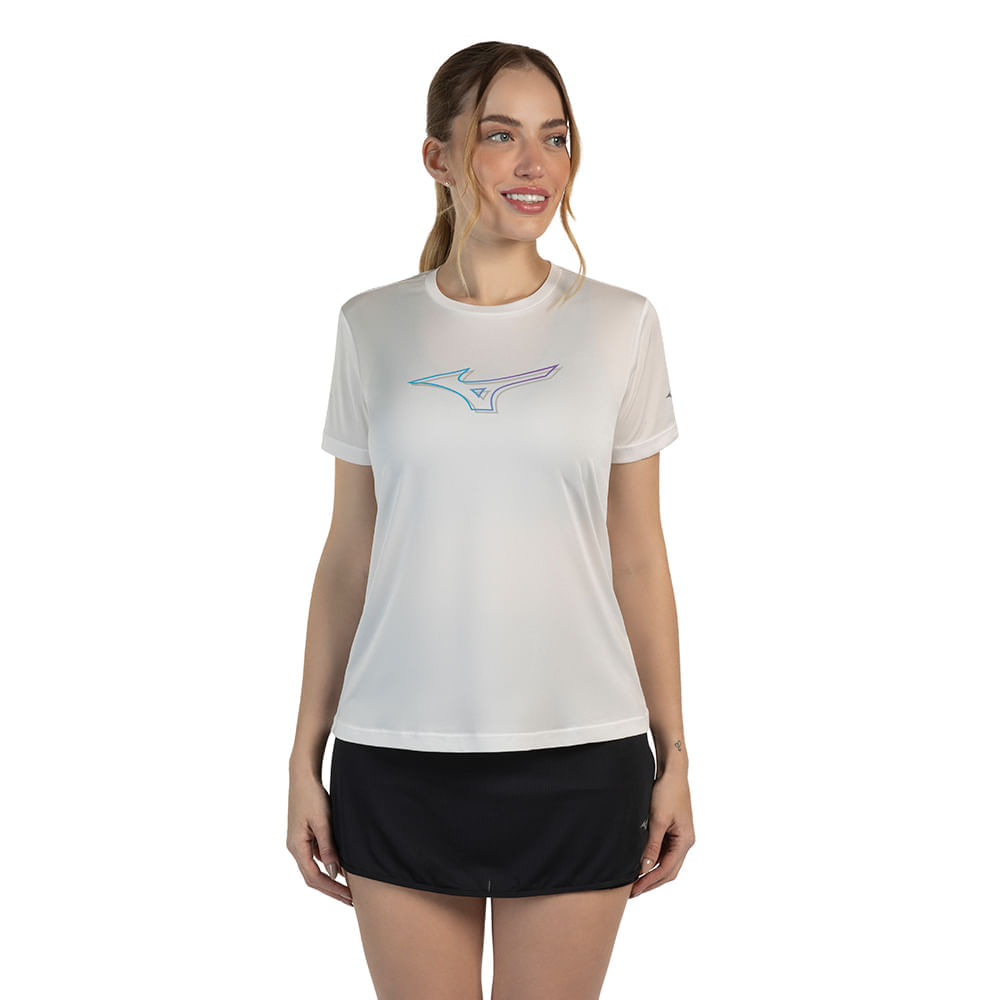 Camiseta de Treino Feminina Mizuno Energy Stamp - M Branco
