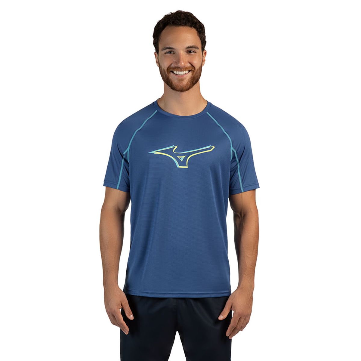 Camiseta de Corrida Masculina Mizuno Run Easy 4 G Azul