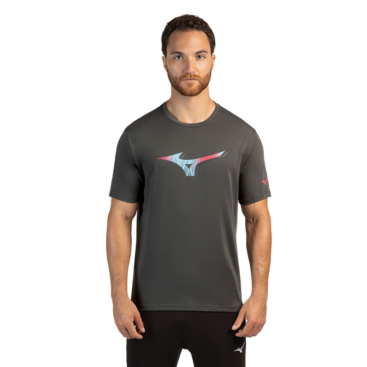 Camiseta Casual Masculina Mizuno Stamp GG Cinza