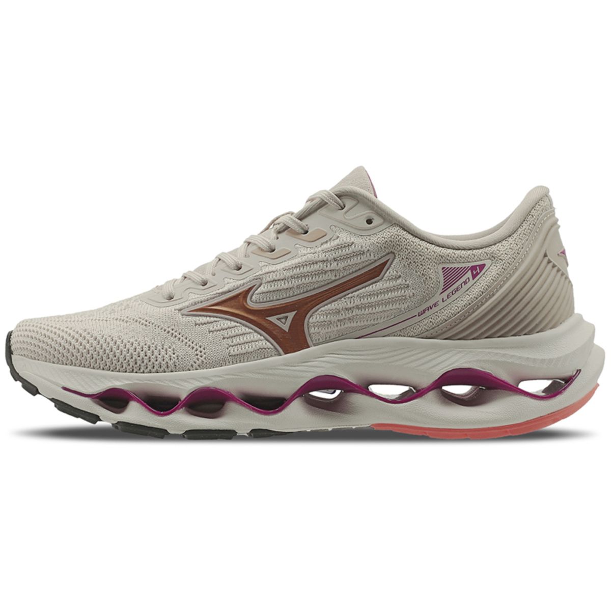 Tênis de Corrida Feminino Mizuno Wave Legend 4 34 Bege