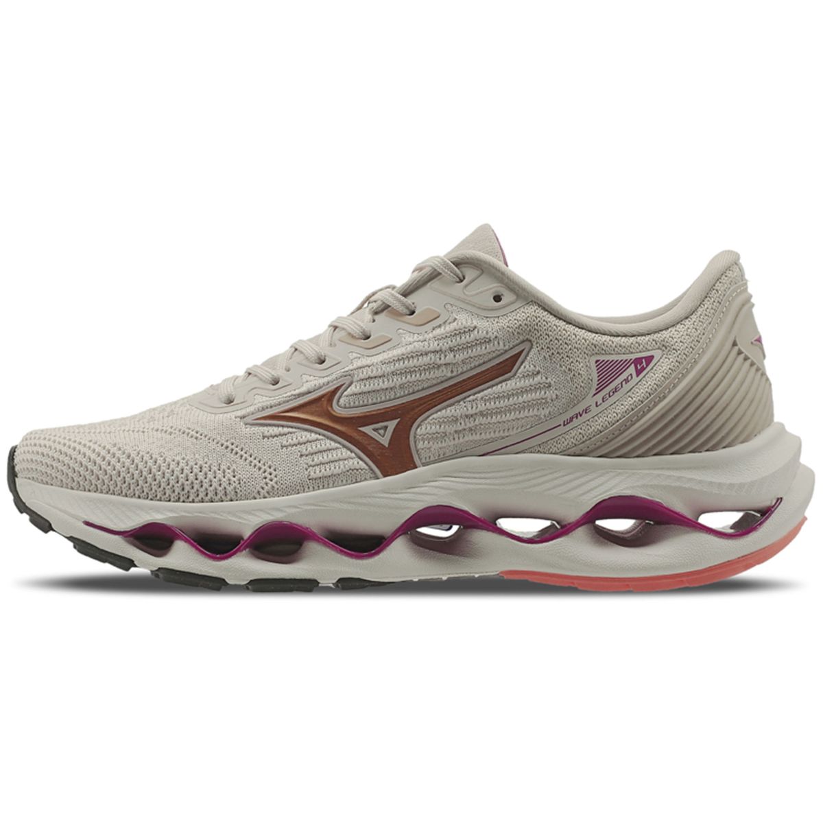 Tênis de Corrida Feminino Mizuno Wave Legend 4 35 Bege