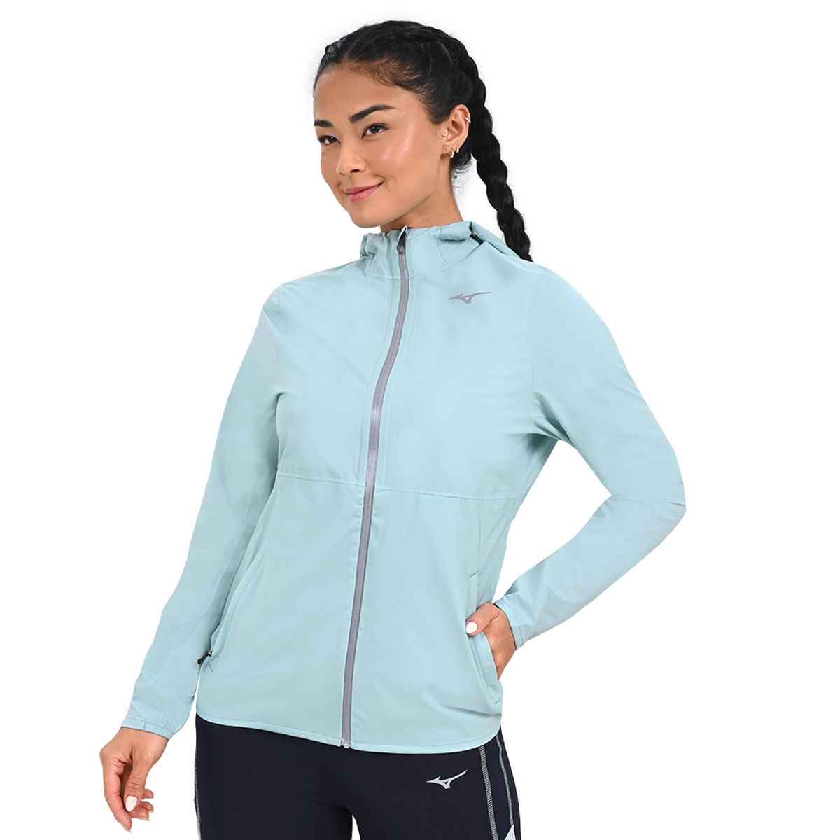 Jaqueta de Corrida Feminina Mizuno Waterproof 20K P Azul