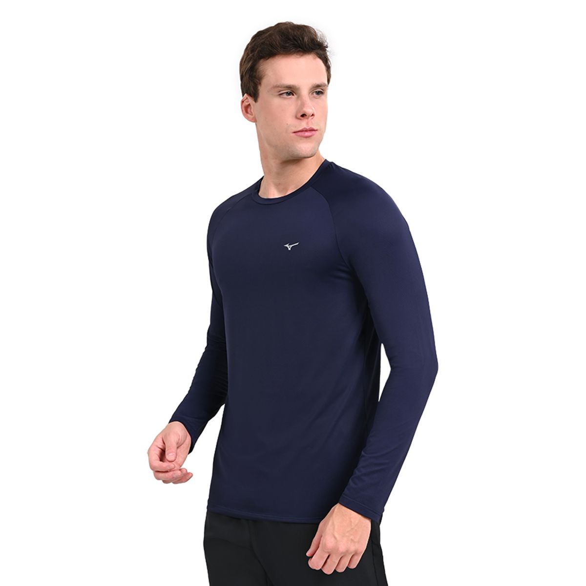 Camiseta Manga Longa de Treino Masculina Mizuno Pro Uv +50 M Azul