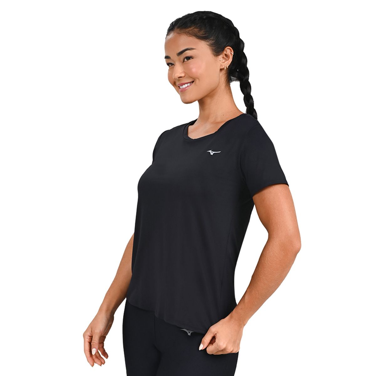 Camiseta de Corrida Feminina Mizuno Pro Uv GG Preto