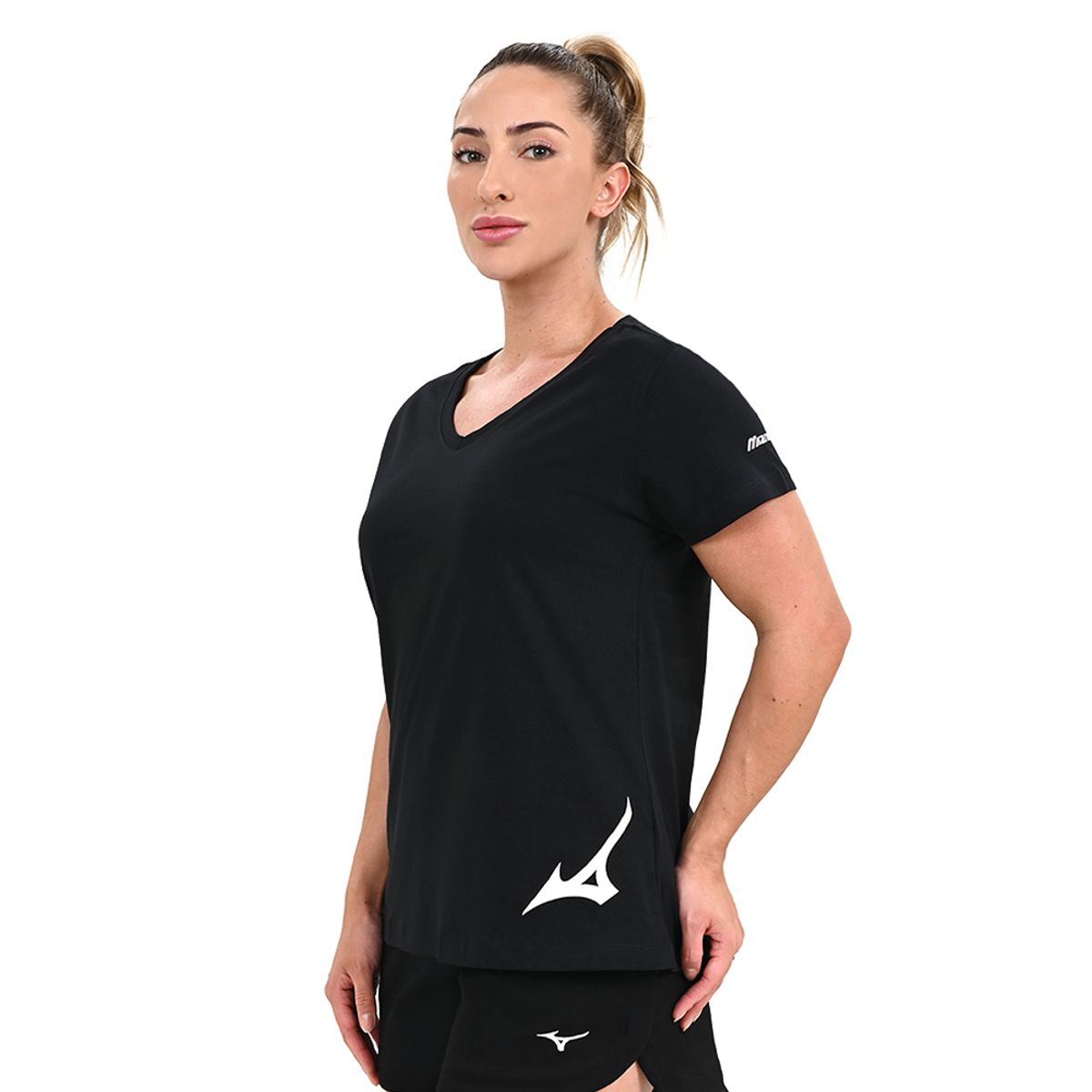 Camiseta Casual Feminina Mizuno Big Logo M Preto
