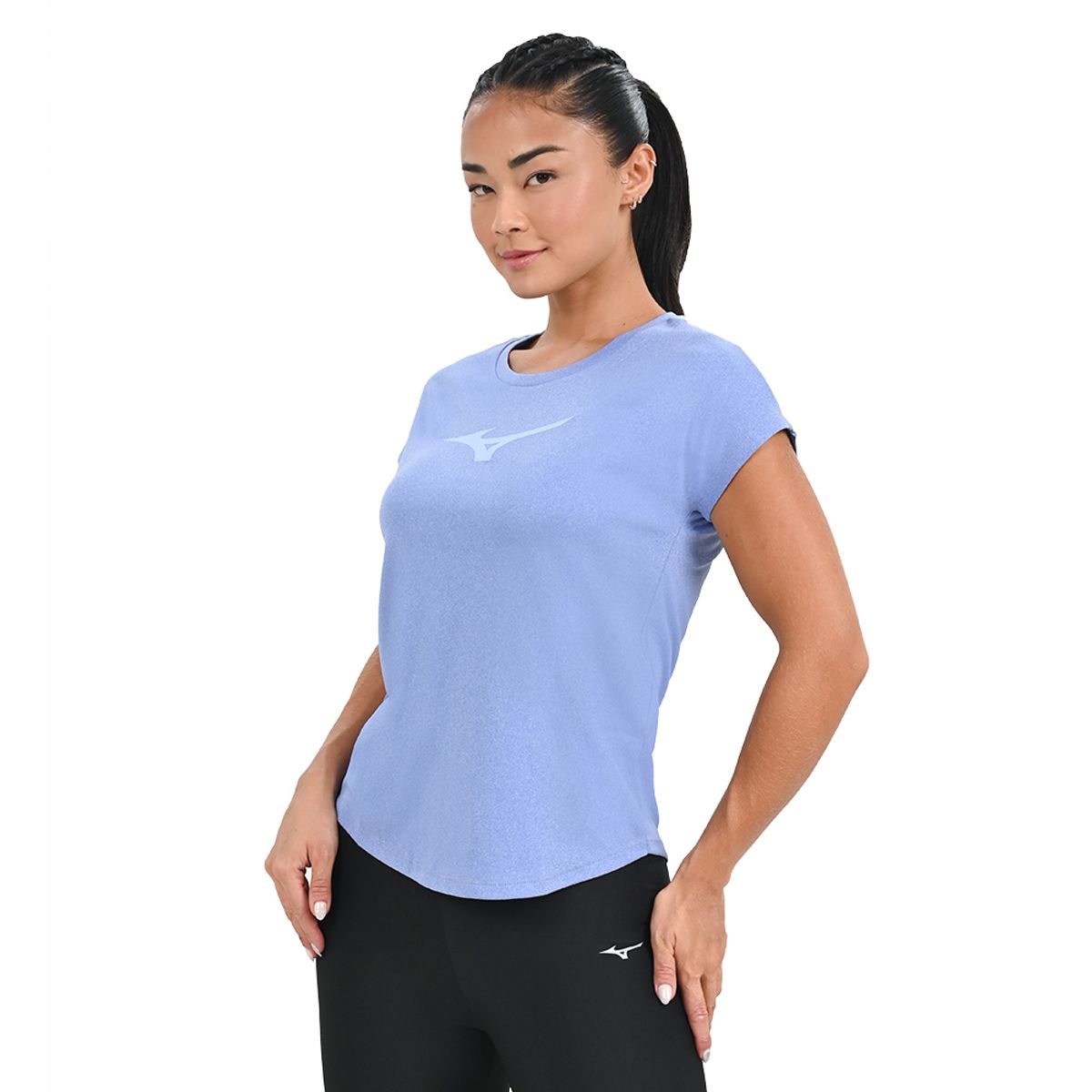 Camiseta de Corrida Feminina Mizuno Spark Big Logo G Azul