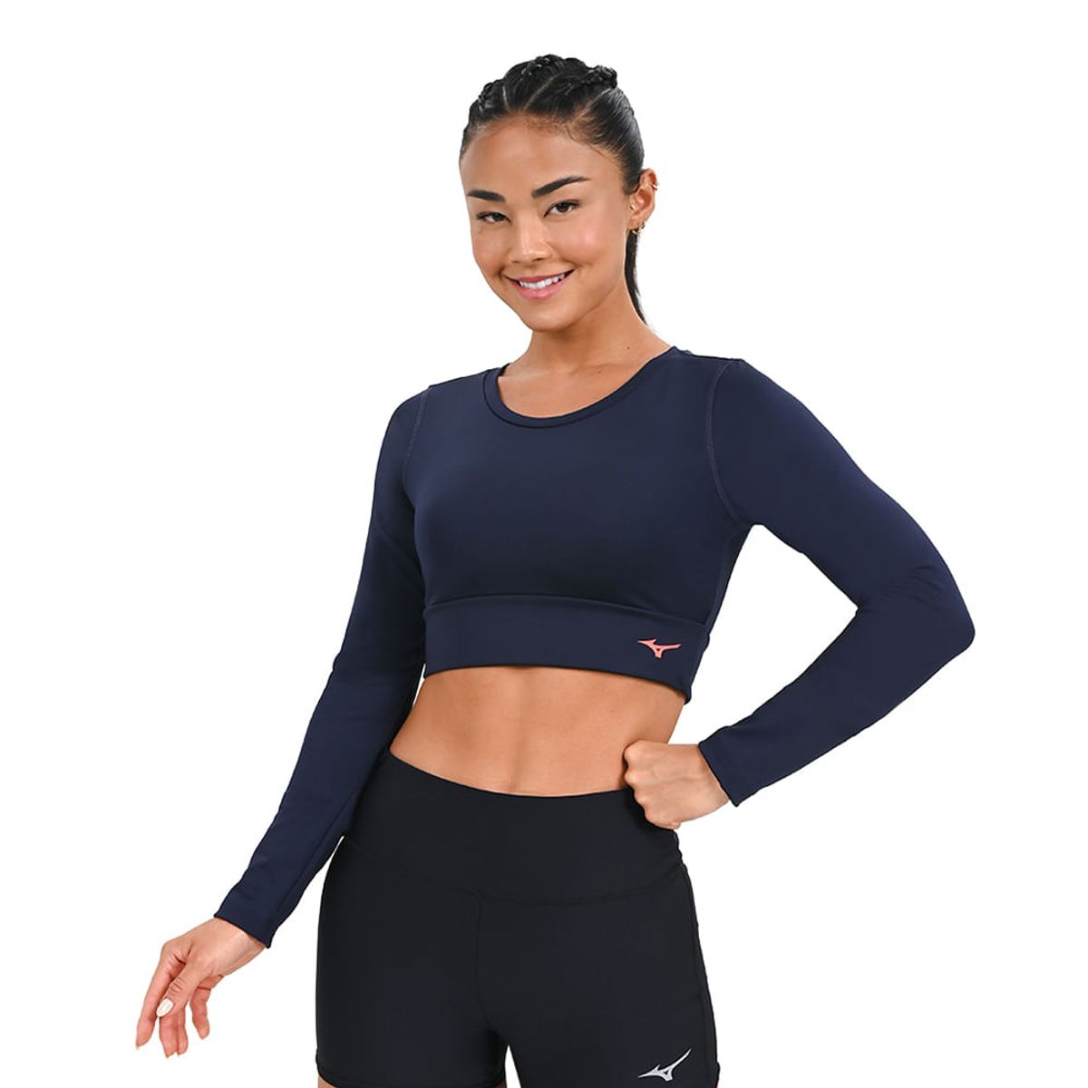 Camiseta Manga longa de Corrida Feminina Mizuno Pro Uv P Azul