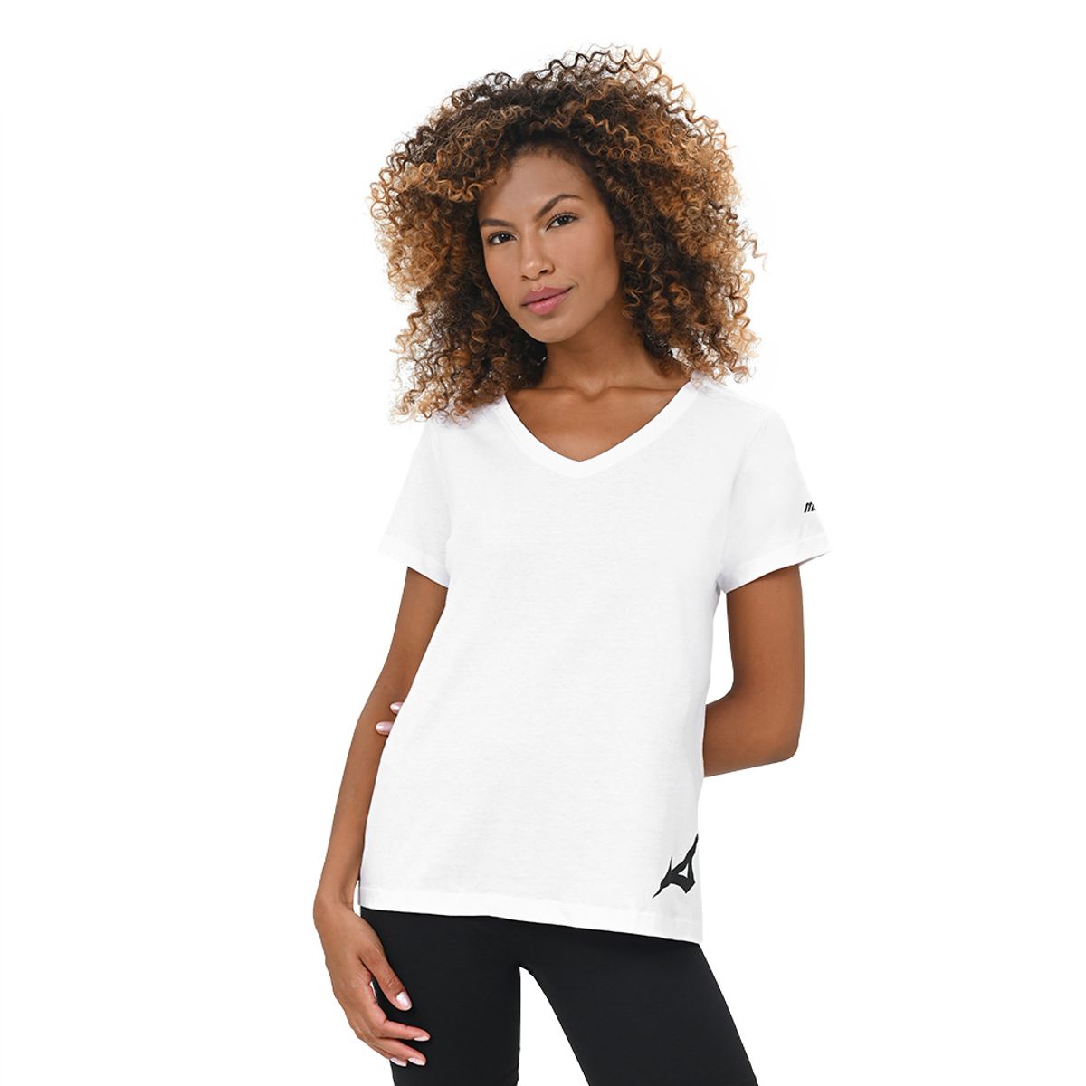 Camiseta de Treino Feminina Mizuno Big Logo M Branco