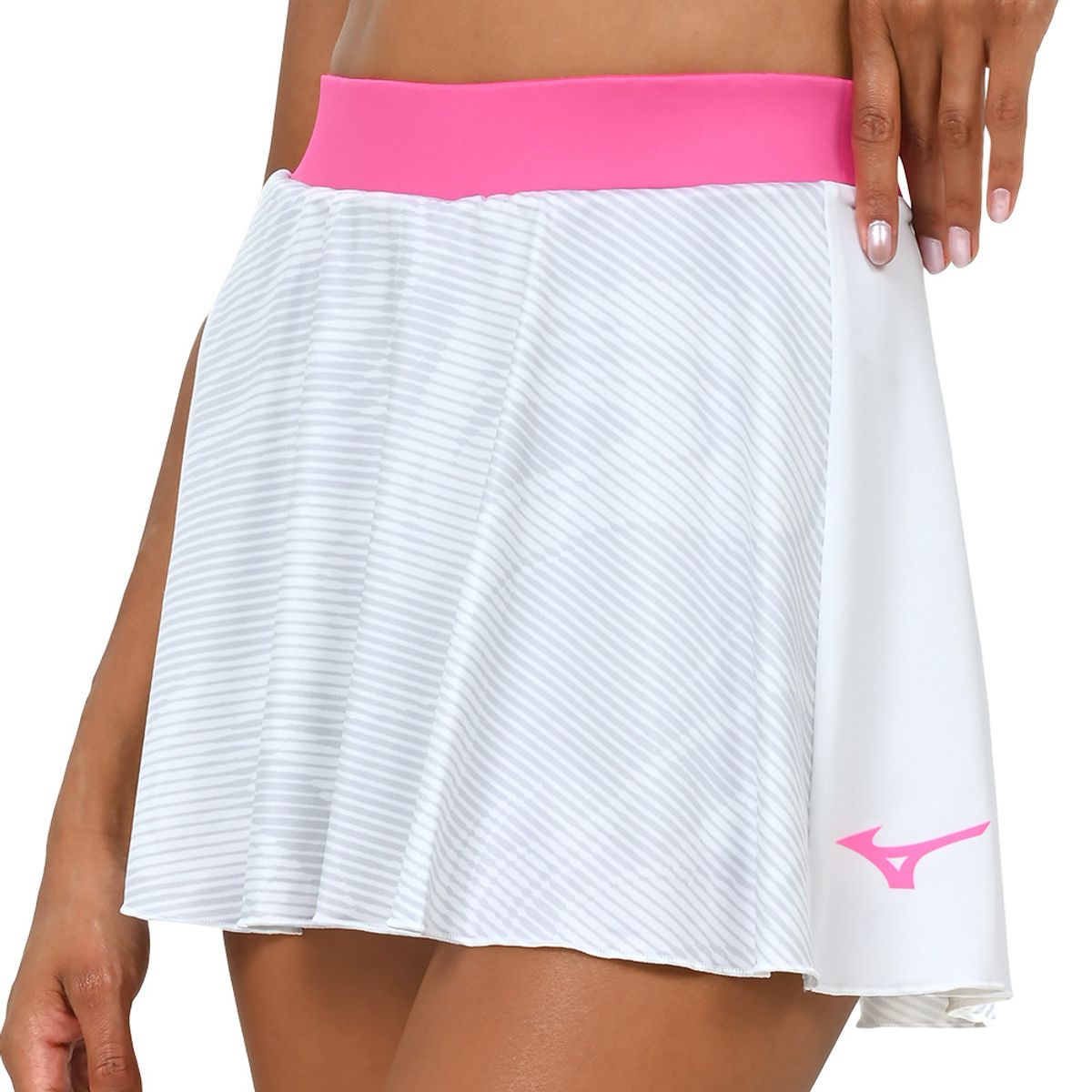 Saia de Tennis Feminina Mizuno Charge Printed Flying P Branco