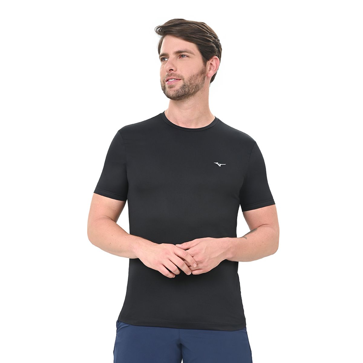 Camiseta de Corrida Manga Longa Masculina Mizuno Nirvana G Preto
