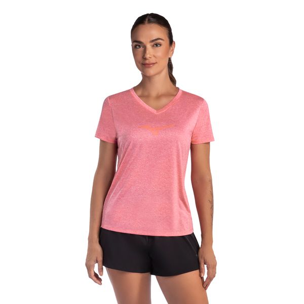 Camiseta de Corrida Feminina Mizuno Big Logo G Rosa
