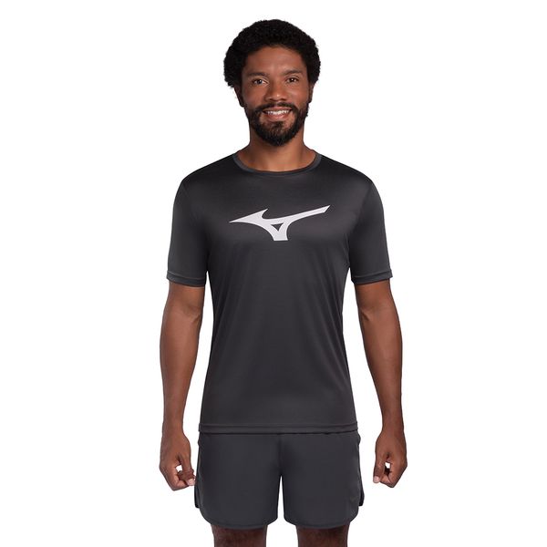 Camiseta de Corrida Masculina Mizuno Run Spark P Cinza