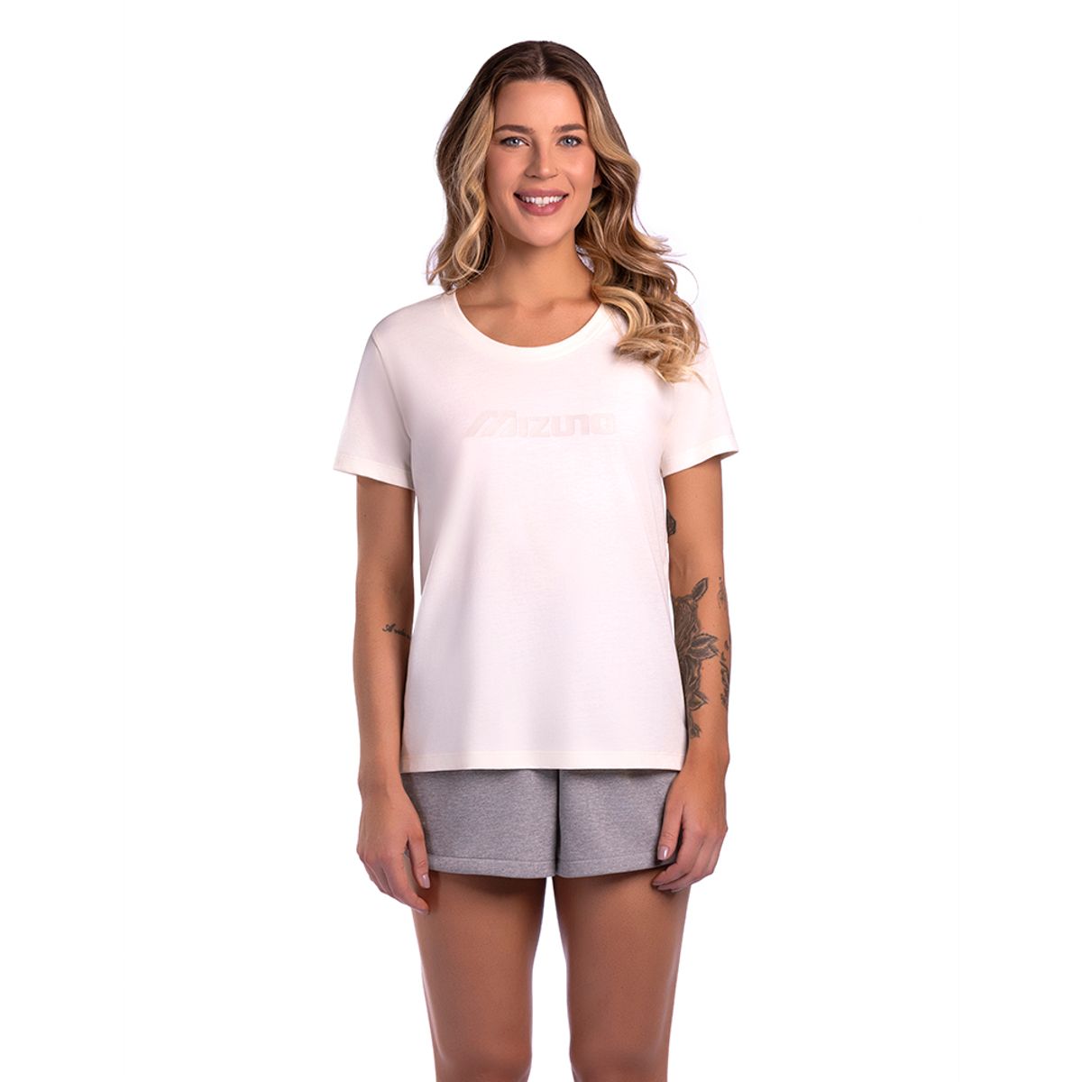 Camiseta Feminina Mizuno Basic Run Bird P Branco