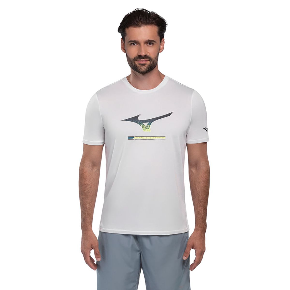 Camiseta de Treino Masculina Mizuno Energy Stamp M Branco