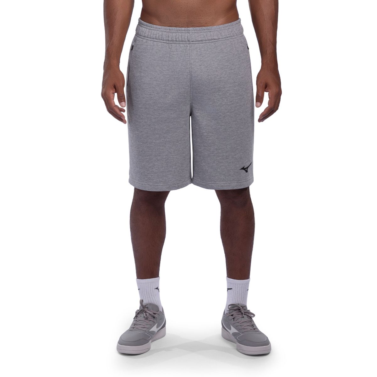 Bermuda Mizuno Moletom Masculina G Cinza