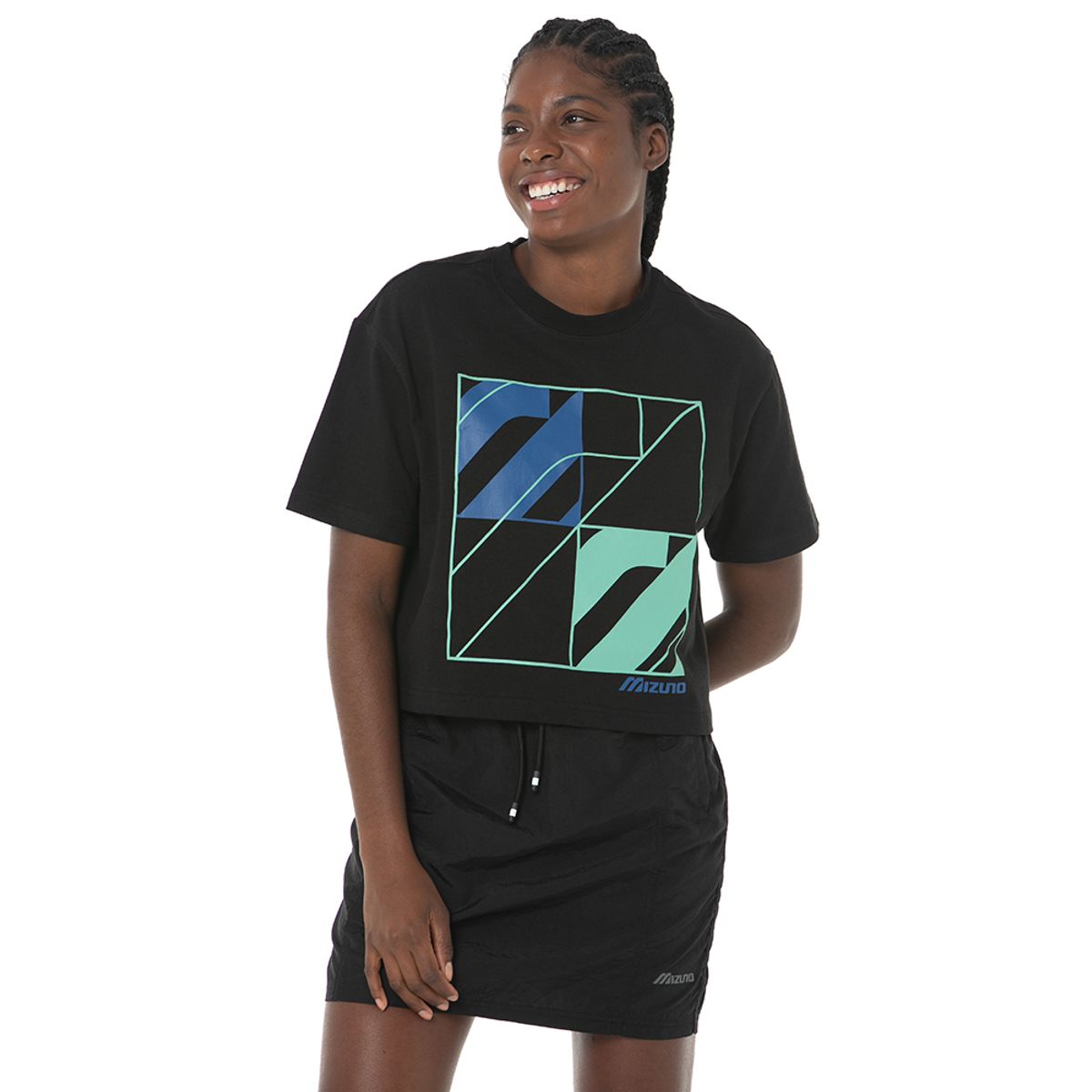 Camiseta Feminina Mizuno Street Logo GG Preto