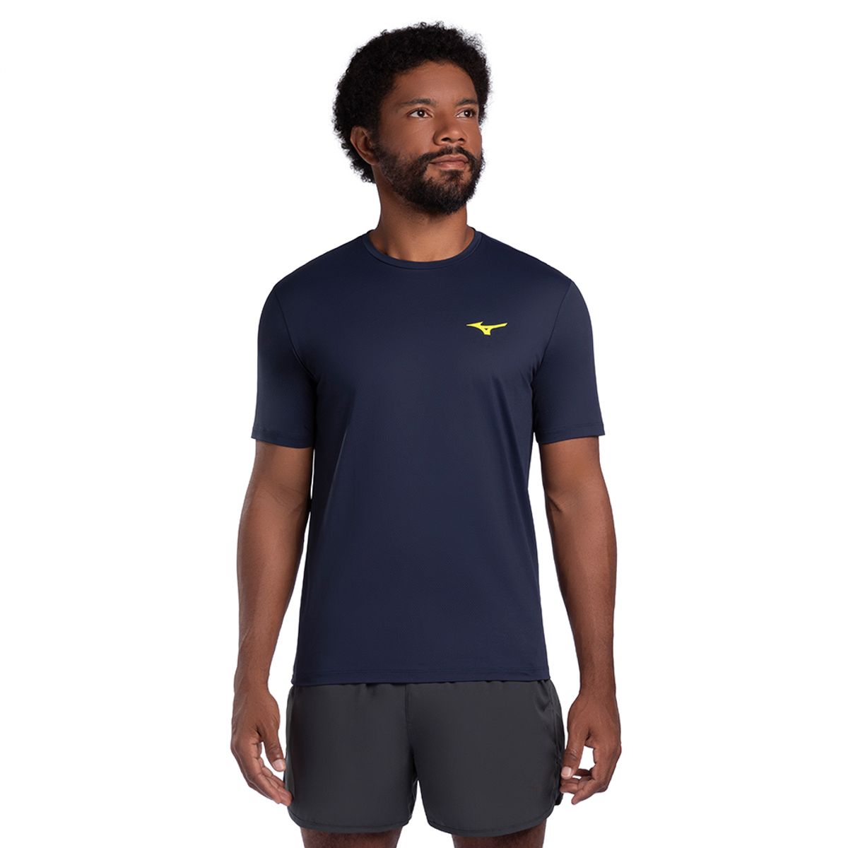 Camiseta de Corrida Mizuno Focus Stamp Masculina GG Azul