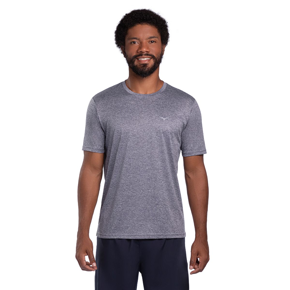 Camiseta de Corrida Masculina Mizuno Run Spark 2 Mescla P Azul