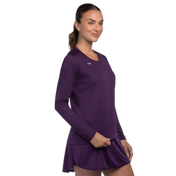 Camiseta de Treino Manga Longa Mizuno Energy 2.0 Feminina G Roxo