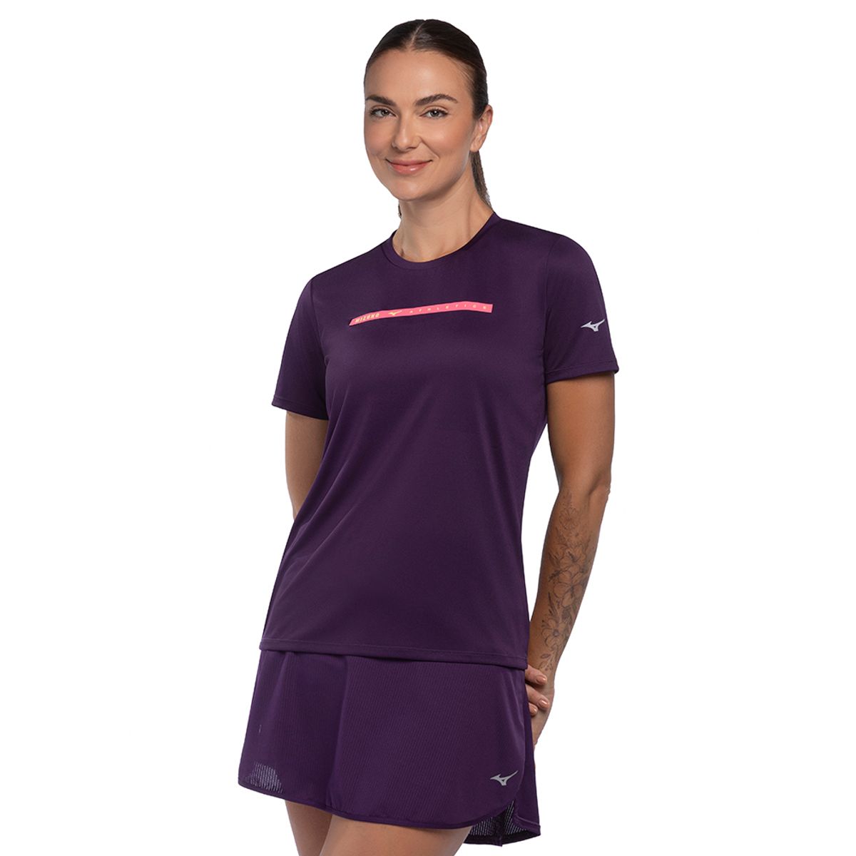 Camiseta de Treino Mizuno Energy Stamp Feminina P Roxo