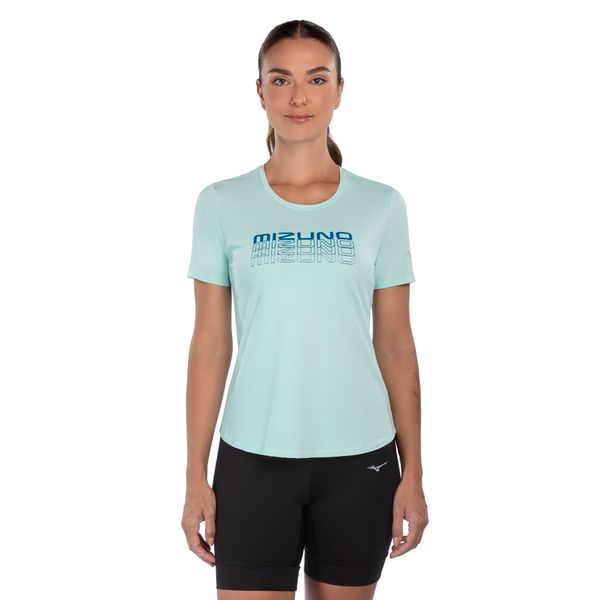 Camiseta de Corrida Feminina Mizuno Focus Stamp GG Azul