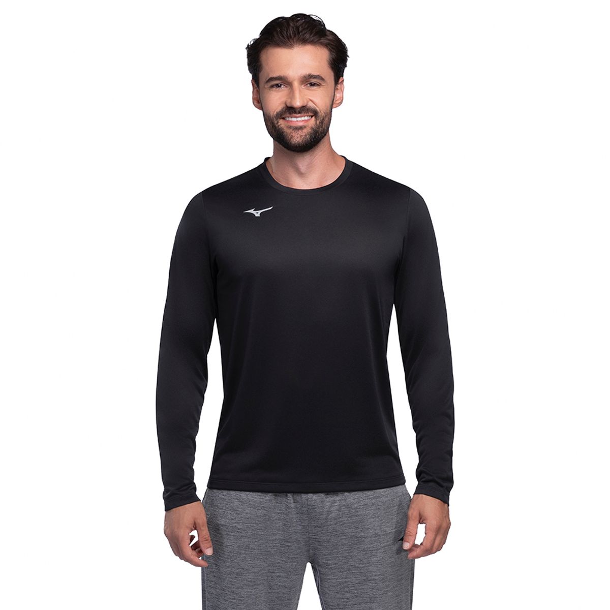 Camiseta de Treino Manga Longa Mizuno Energy 2.0 Masculina P Preto