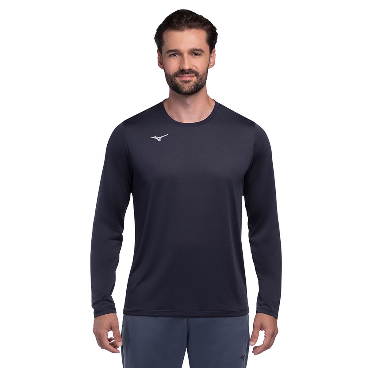 Camiseta de Treino Manga Longa Mizuno Energy 2.0 Masculina GG Azul